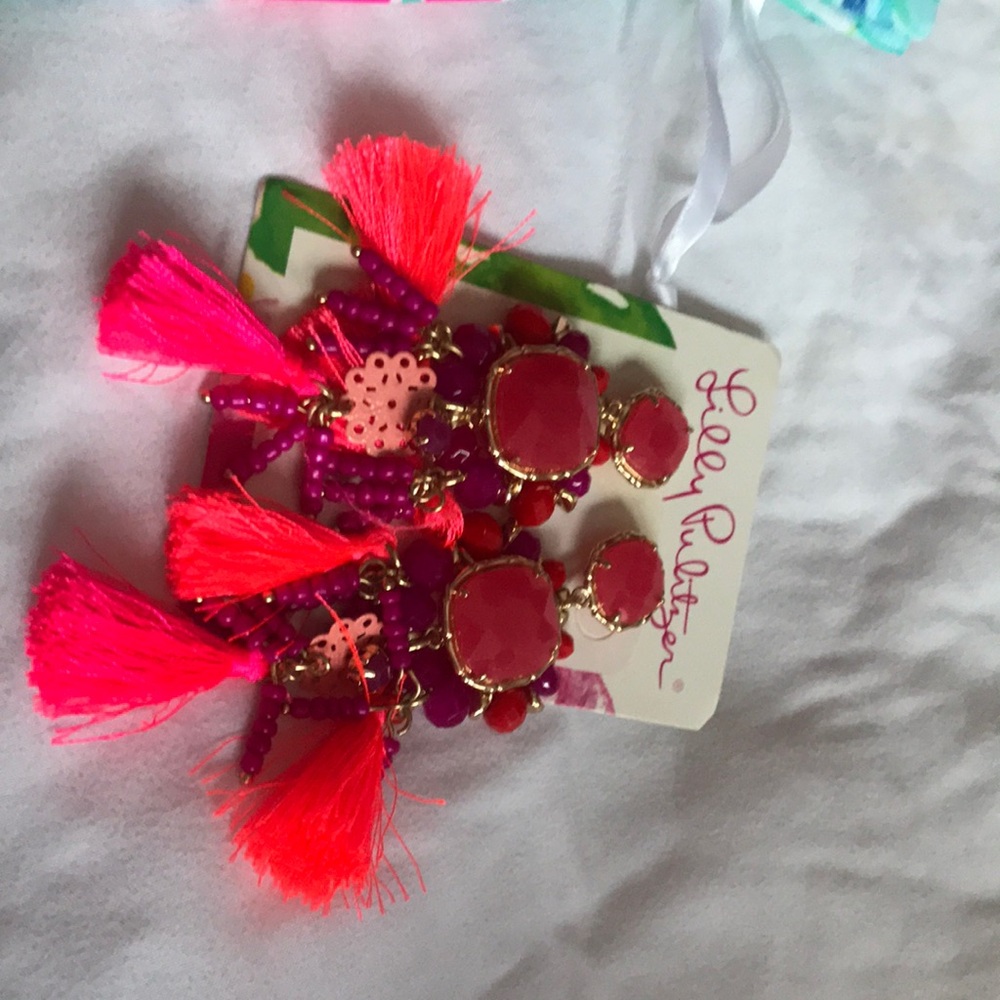 Lilly Pulitzer Vibrant Pink and Red Earrings